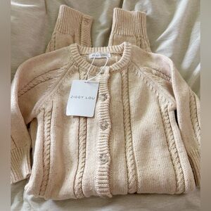 Ziggy Lou biscotti fleck Cable Knit romper